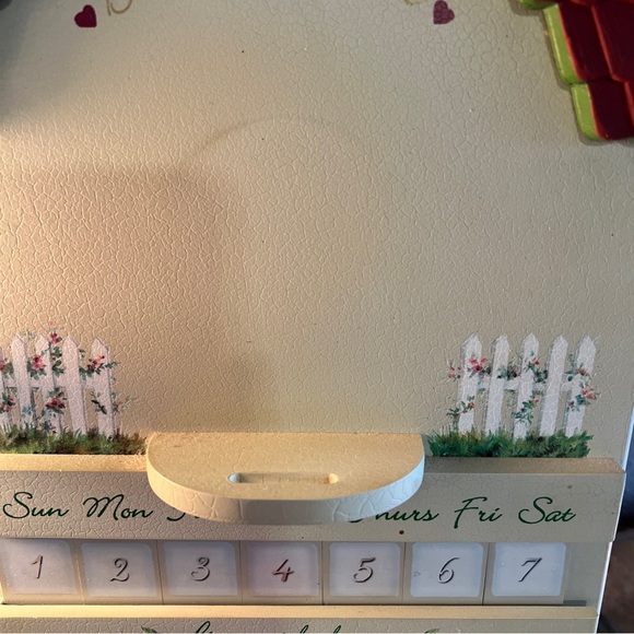 VTG Wooden Farmhouse Perpetual Calendar Floral Hand Crafted Birchfield complete - Picture 9 of 16